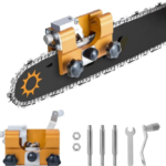 Osqi – Affûteur de tronçonneuse avec gabarit d'affûtage – 3 fraises en carbure – Affûtage rapide et précis pour tous types de scies à chaîne